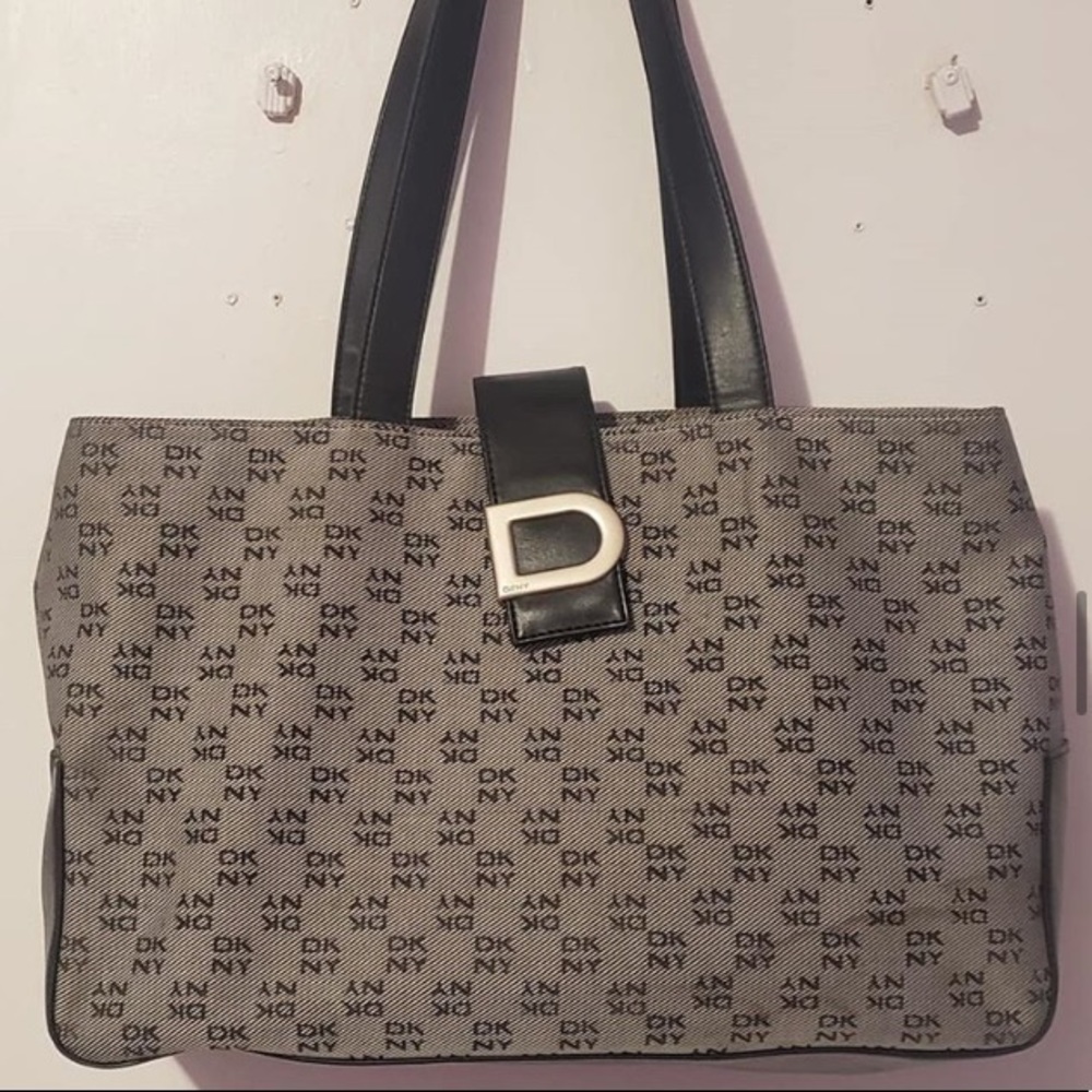 DKNY Vintage Grey Printed with Authentic Leather